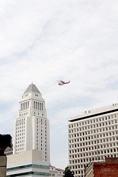 LA City Hall & helicopter